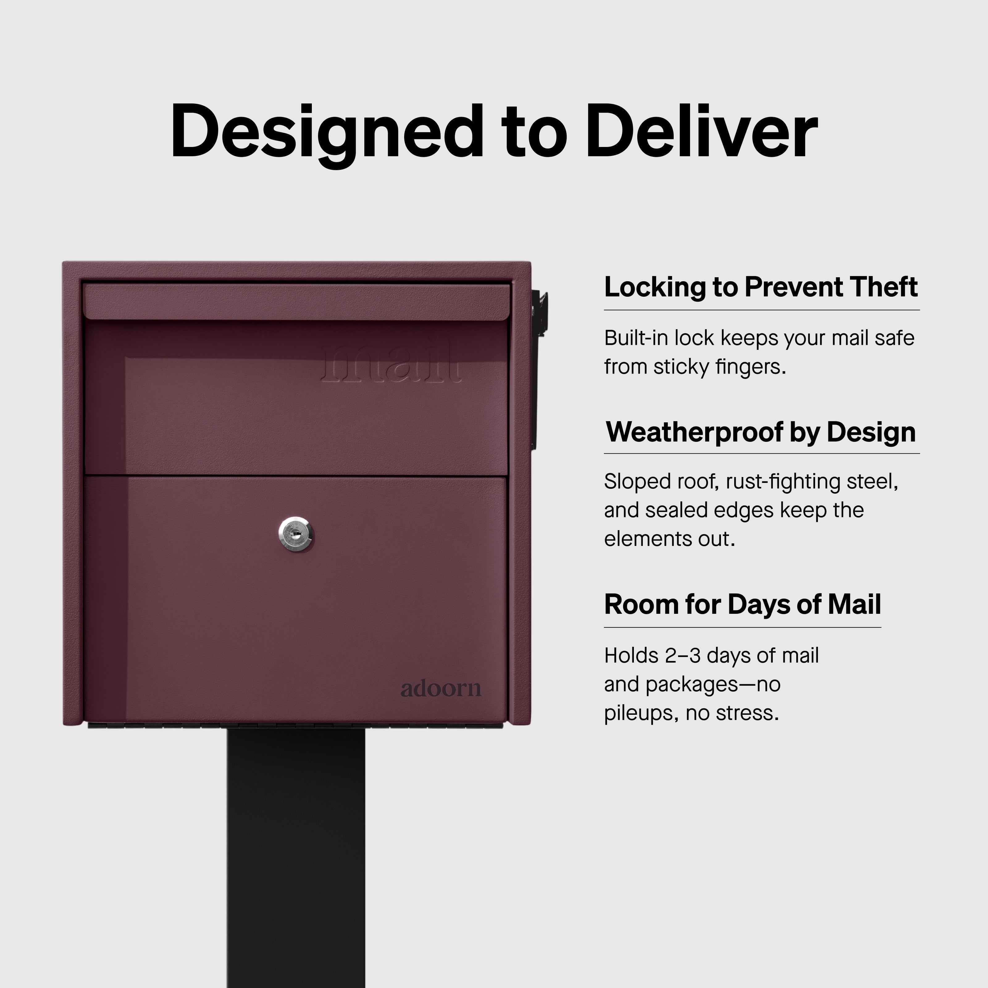 Locking Post Mount Mailbox | Small