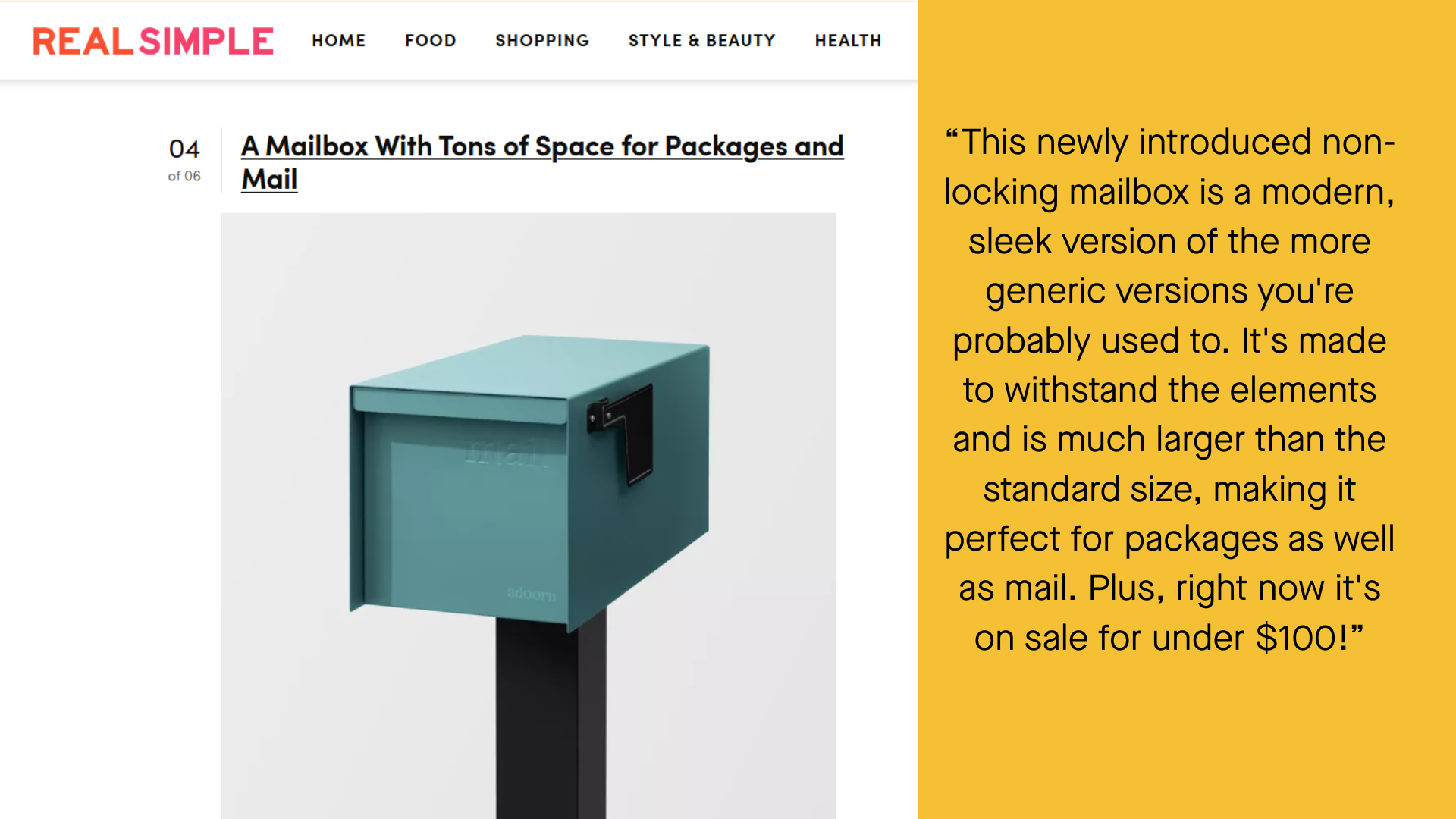 Adoorn: A mailbox with Tons of Space for Packages and Mail
