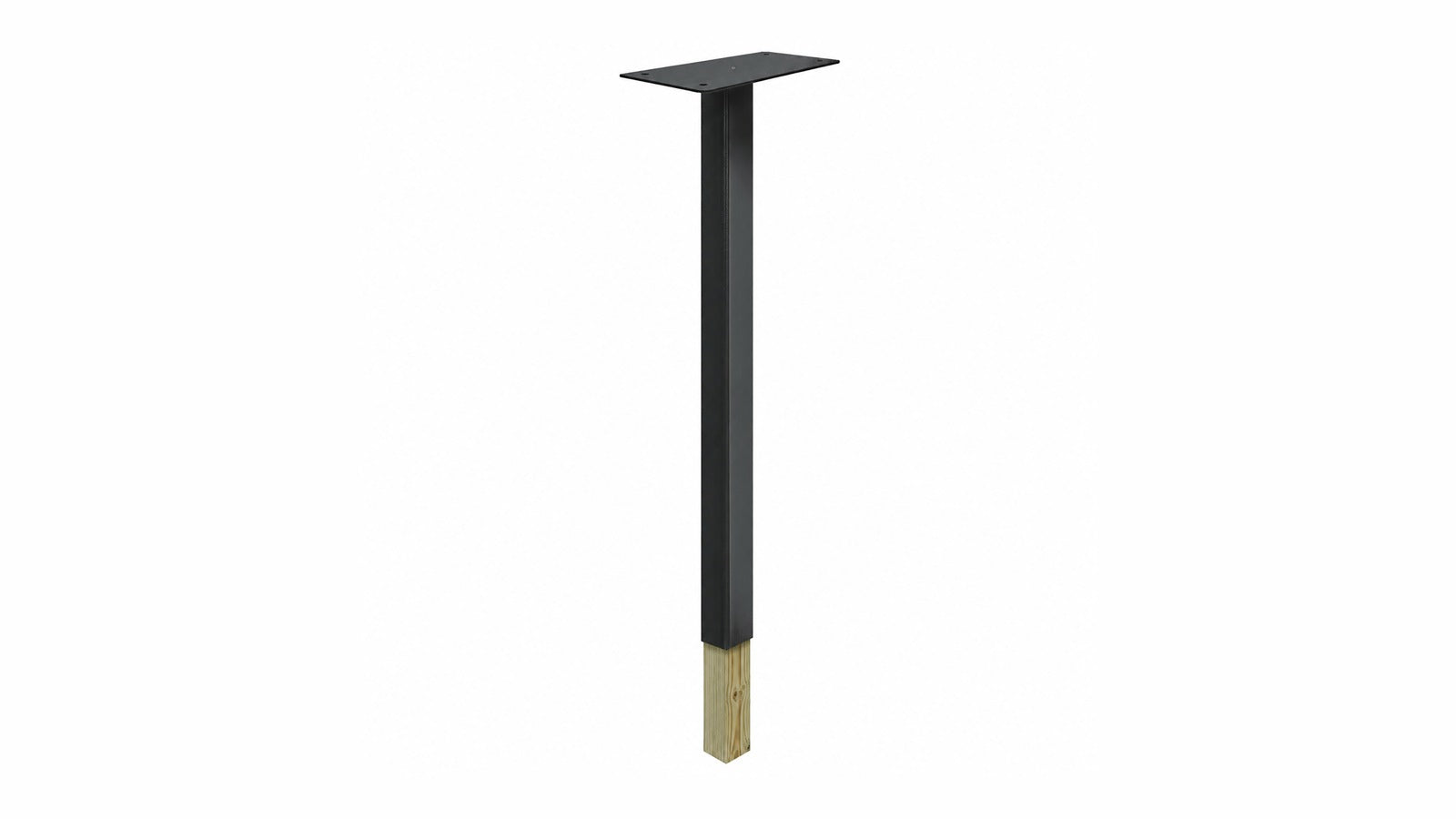 Adoorn 43 inch black Slip-Over Post, powder-coated steel studio product shot on white