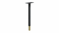 Adoorn 43 inch black Slip-Over Post, powder-coated steel studio product shot on white
