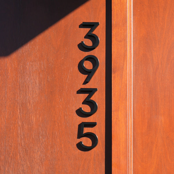 Adoorn 6 inch House Numbers in Black on a home exterior