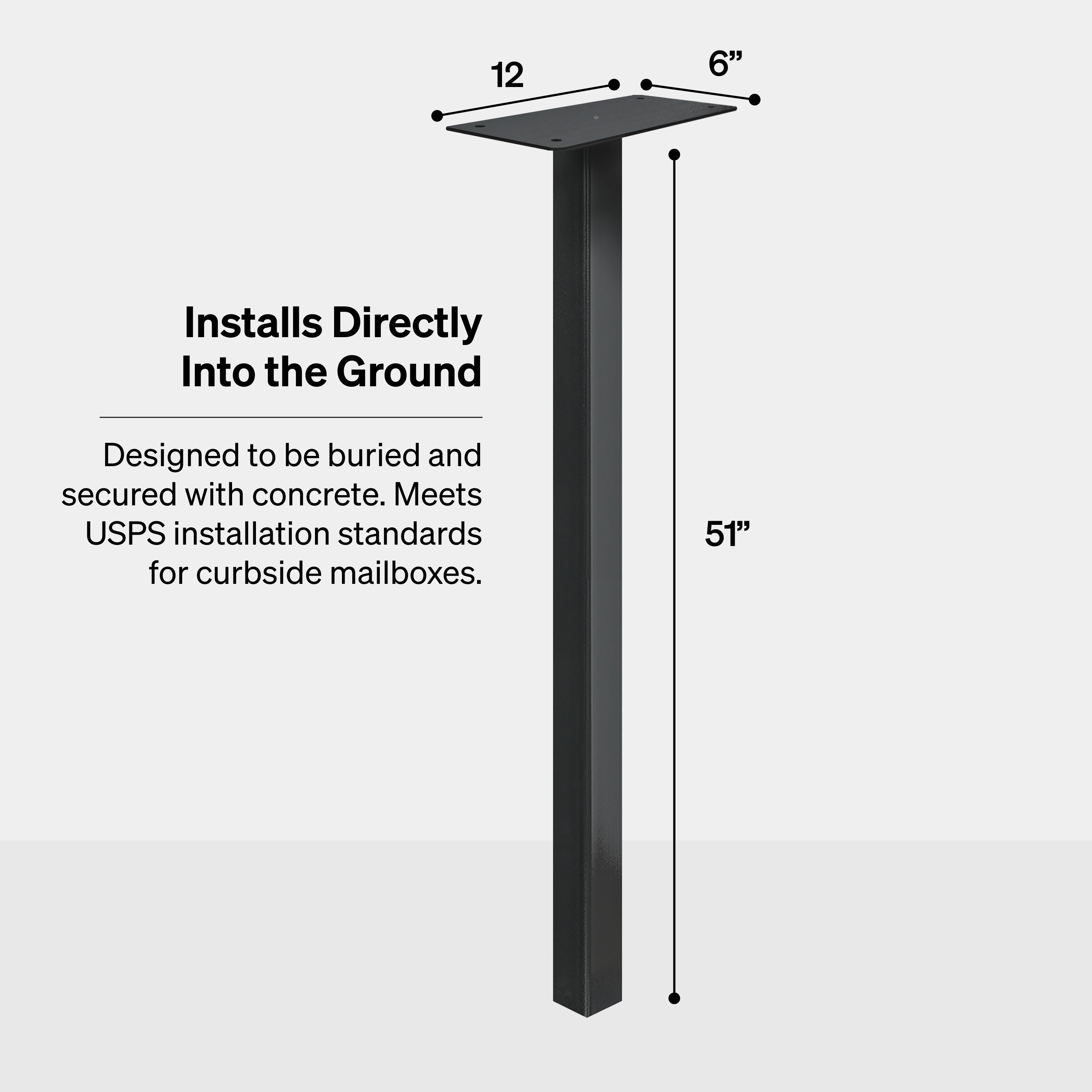 Adoorn In-Ground Post installs directly into the ground