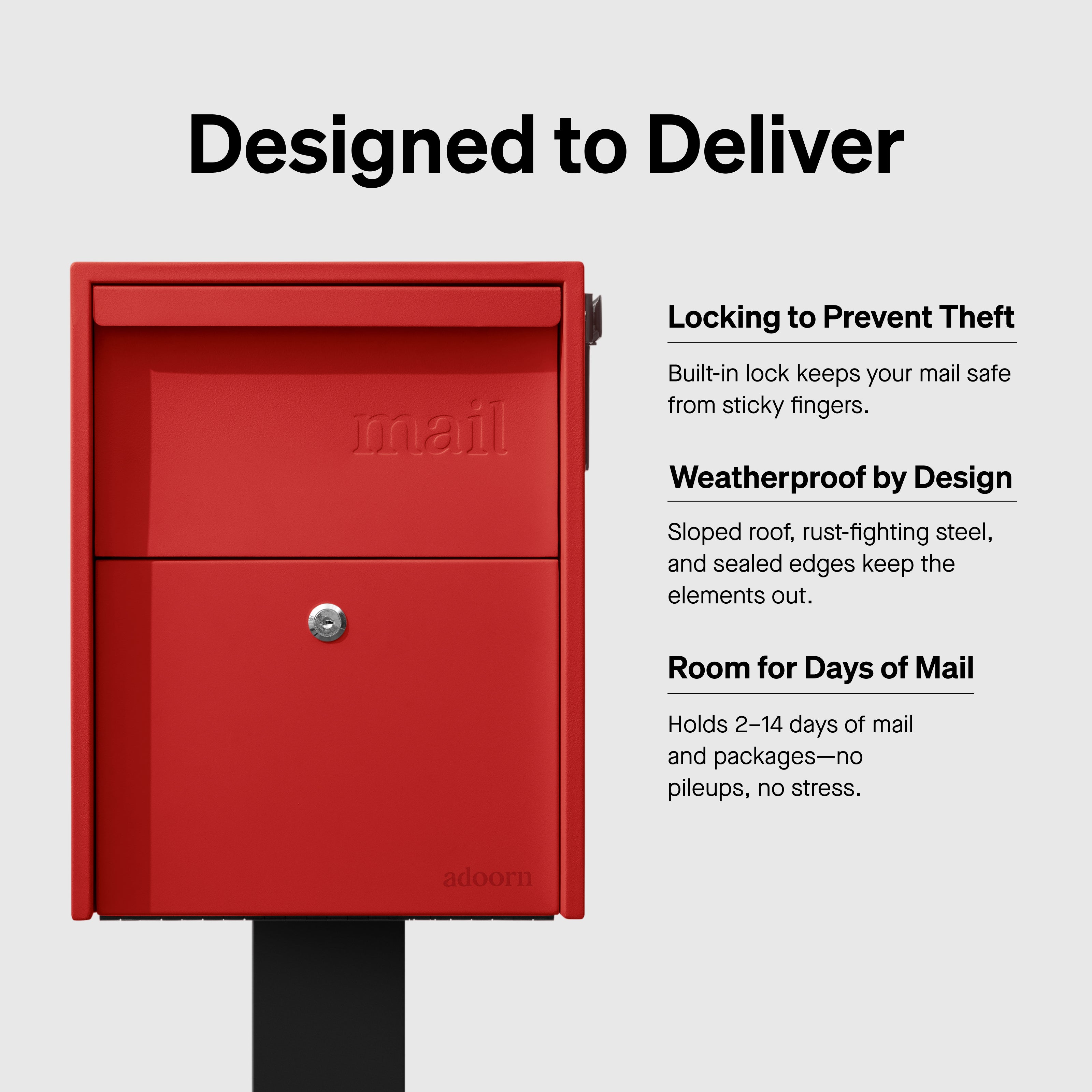 Locking Post Mount Mailbox | Large