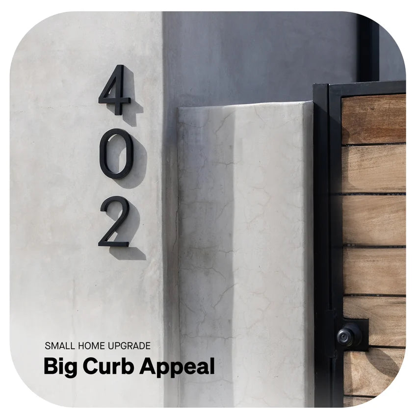 Black 6-inch House Numbers, official Adoorn product photo.